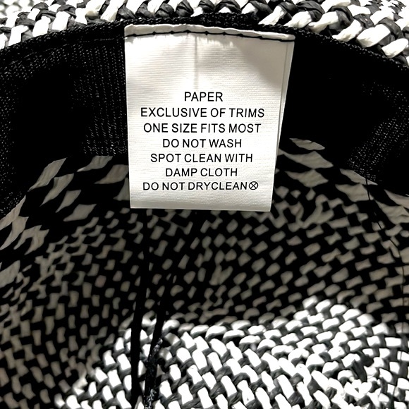 CONDURA WOMEN’S Black and White Paper Summer Hat Wide. One Size - Picture 7 of 7